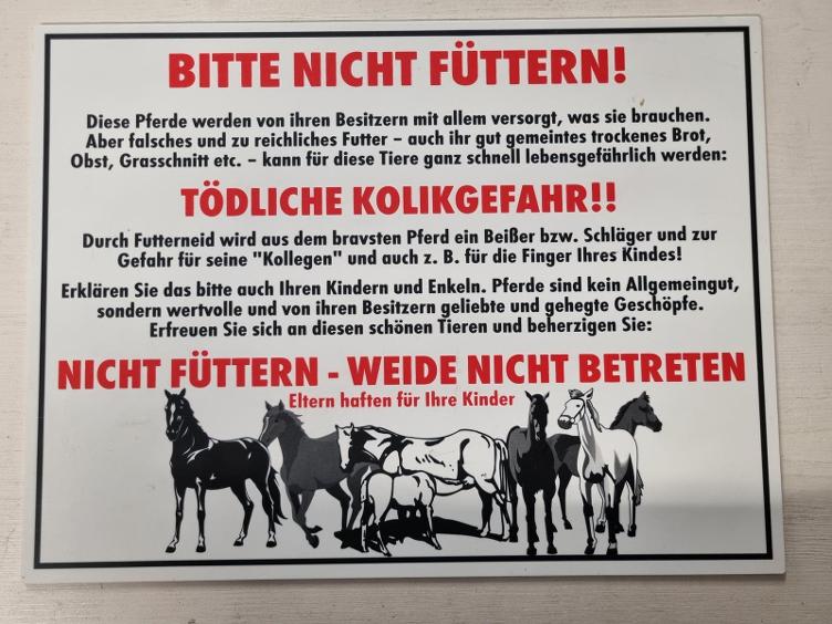Secondhand-Artikel | Schild `Bitte nicht füttern`