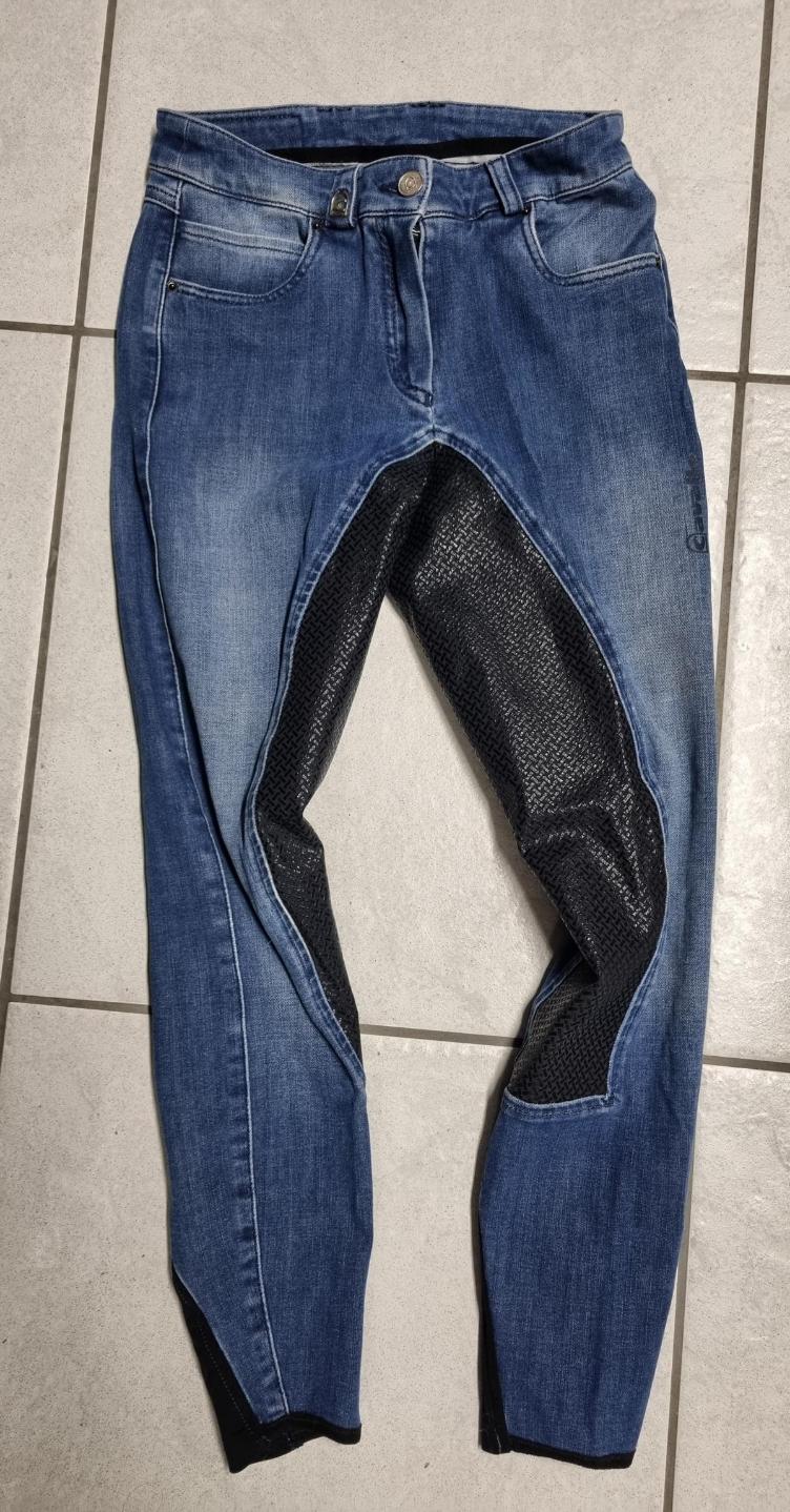 Secondhand-Artikel | Jeans-Reithose Silikon Vollbesatz Gr. 36