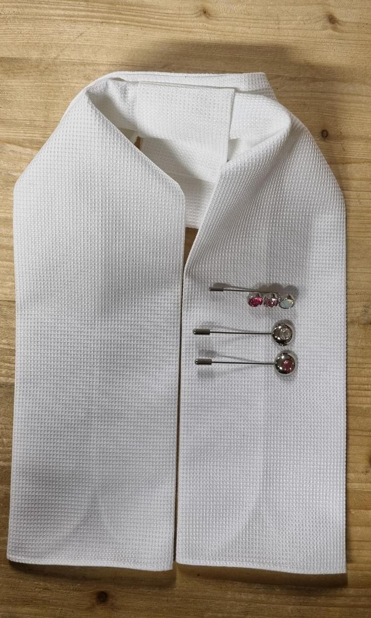 Secondhand-Artikel | Plastron mit Nadel 3-teilig